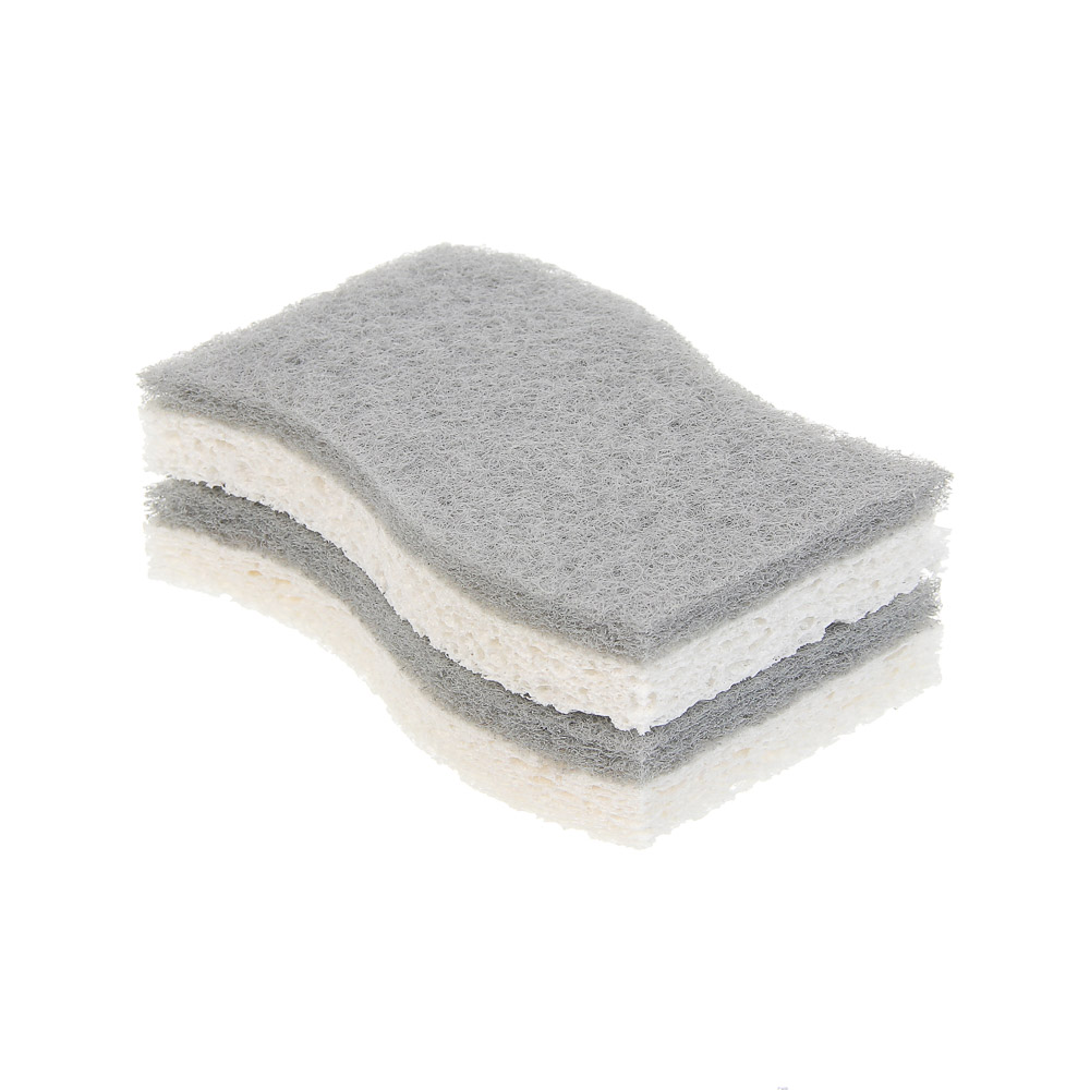 Набор губок из древесной целлюлозы 2 шт., тм VETTA, 11х6,3х1,5 см, древесная целлюлоза, полиэстер, арт.№ 441-283