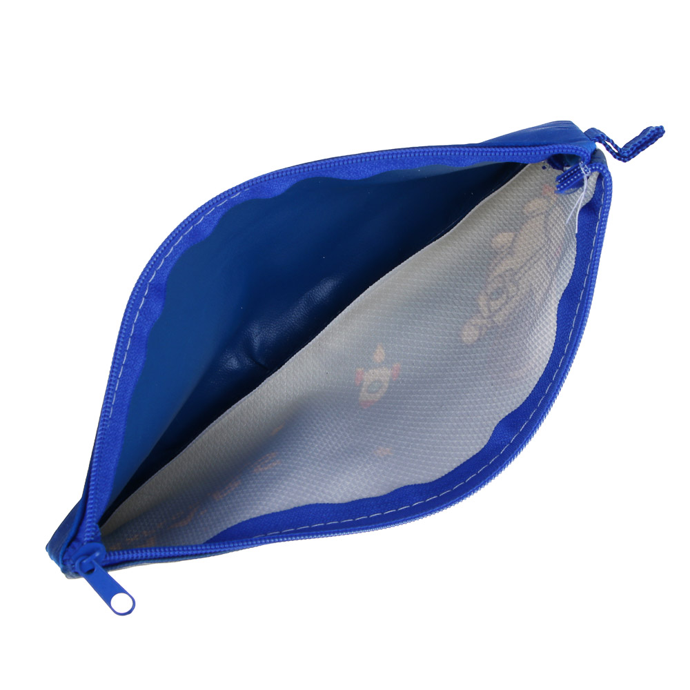 Пенал школьный прямоугольный на молнии 21х10 см, 1 отделение, искусственная кожа из ПВХ, полиэстер, 4 дизайна, арт.№ 238-437