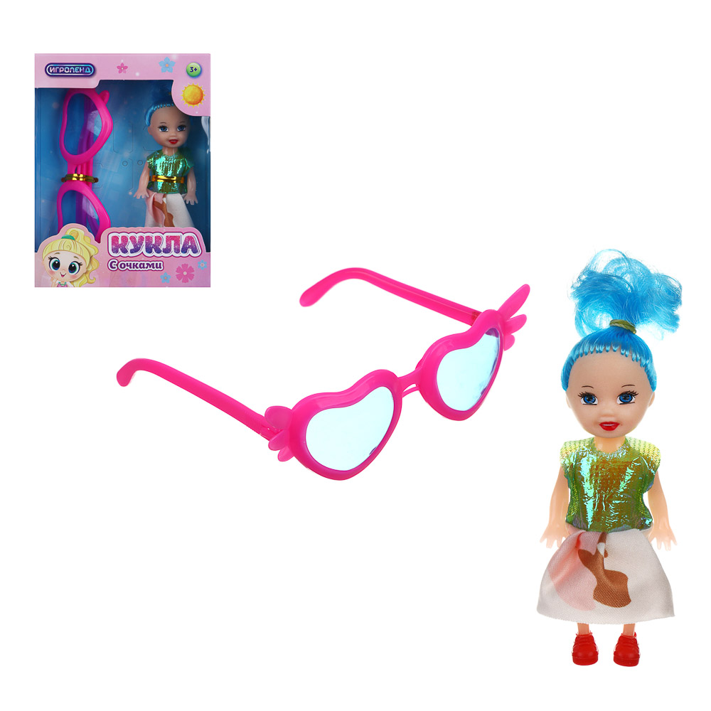 ИГРОЛЕНД Кукла с очками, PVC, PP, ABS, 10,5х4х14 см, 2 диз., арт.№ 267-992