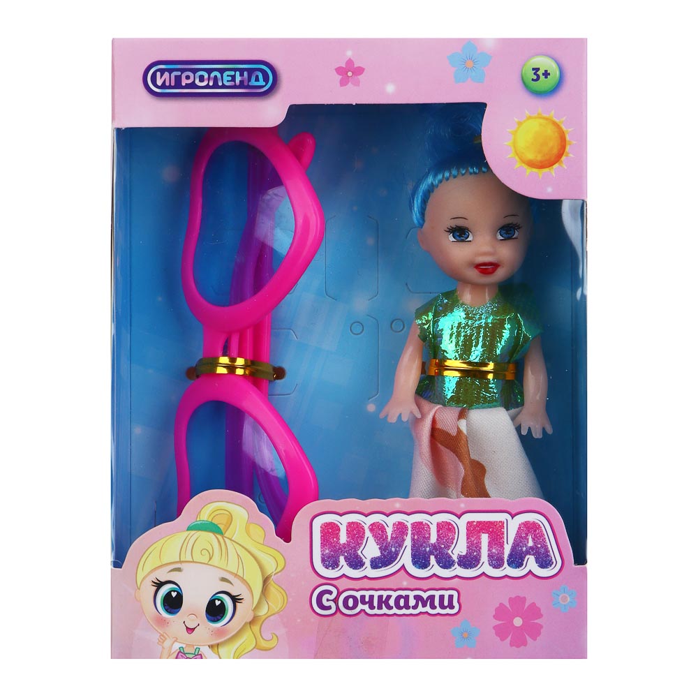ИГРОЛЕНД Кукла с очками, PVC, PP, ABS, 10,5х4х14 см, 2 диз., арт.№ 267-992