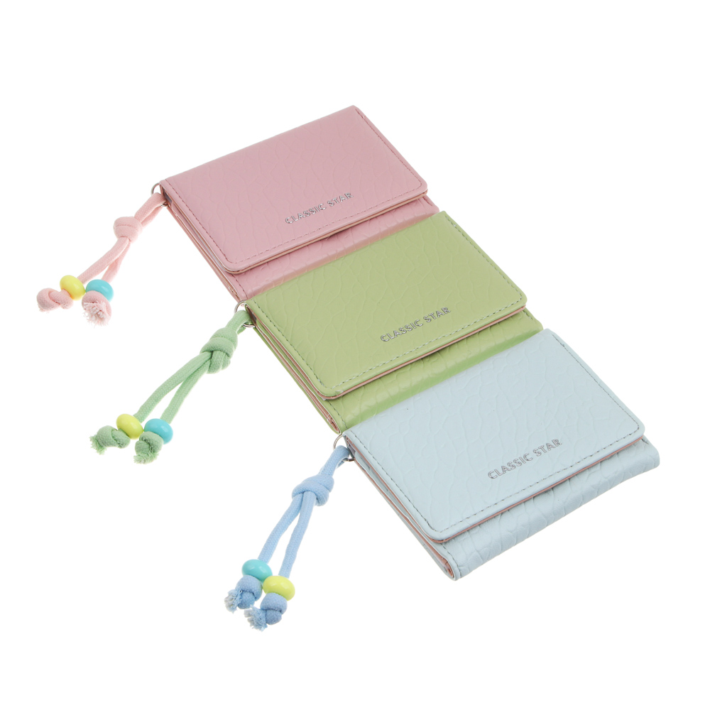 Кошелек для карт и купюр 9 отделений с декором тм ЮL Star, ПУ, металл, 10,5х8х2см, 3 цвета, С572-006, арт.№ 303-070