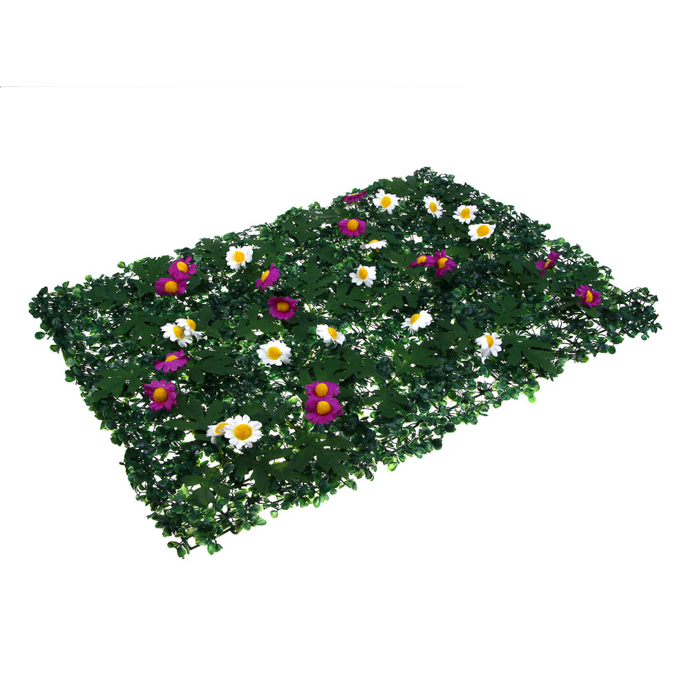 INBLOOM Изгородь искусственная Полевые цветы белые/фиолетовые 60х40см, PE, арт.№ 419-010