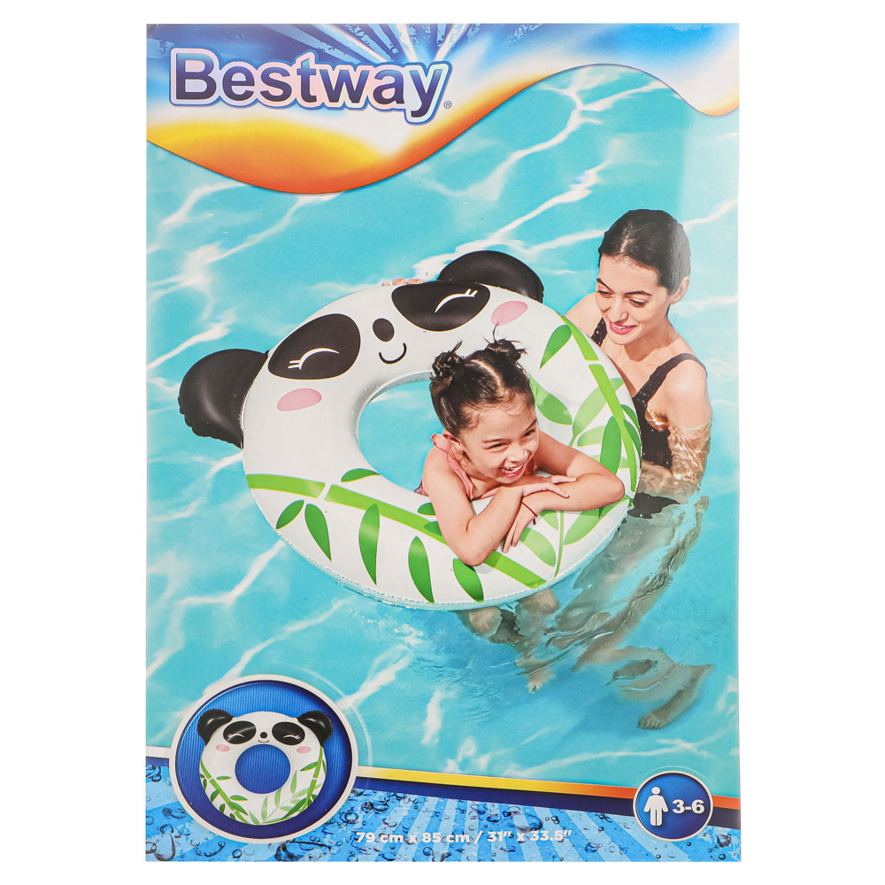 BESTWAY Круг для плавания ЗВЕРУШКИ, 3-6 лет, Панда 79x85 см, Лягушка 85x76 см, 36351, арт.№ 091-027