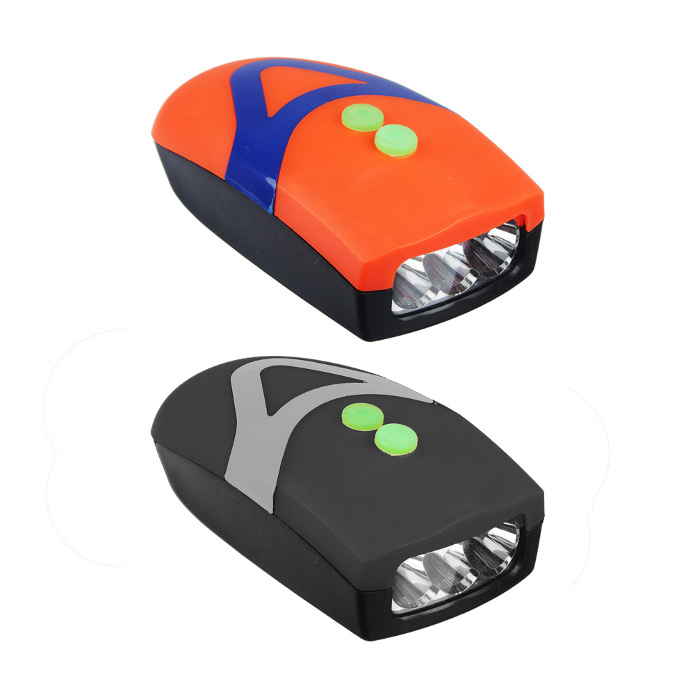 SILAPRO Фара-гудок велосипедная 3 режима, 3LED, 3xААА, пластик, арт.№ 195-019