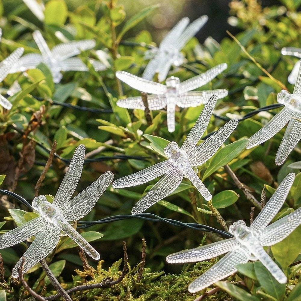 Гирлянда уличная стрекоза на солнечной батарее 7 м INBLOOM, 25 LED, свечение мульти, 2 режима, ПВХ, 600 мАч, арт.№ 185-041
