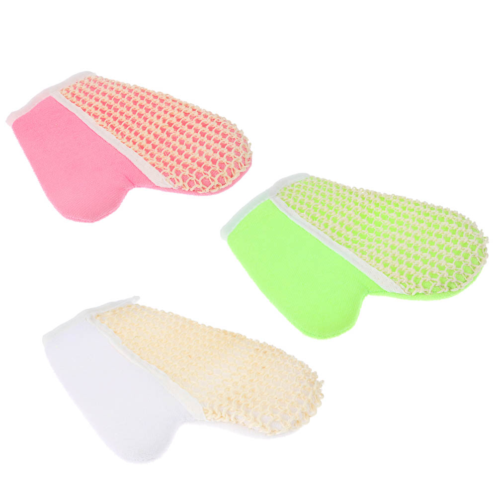 ЮL Мочалка варежка банная, сизаль, полиэстер, поролон, 21,5х18см, 3 цвета, МЭ24-02, арт.№ 361-138