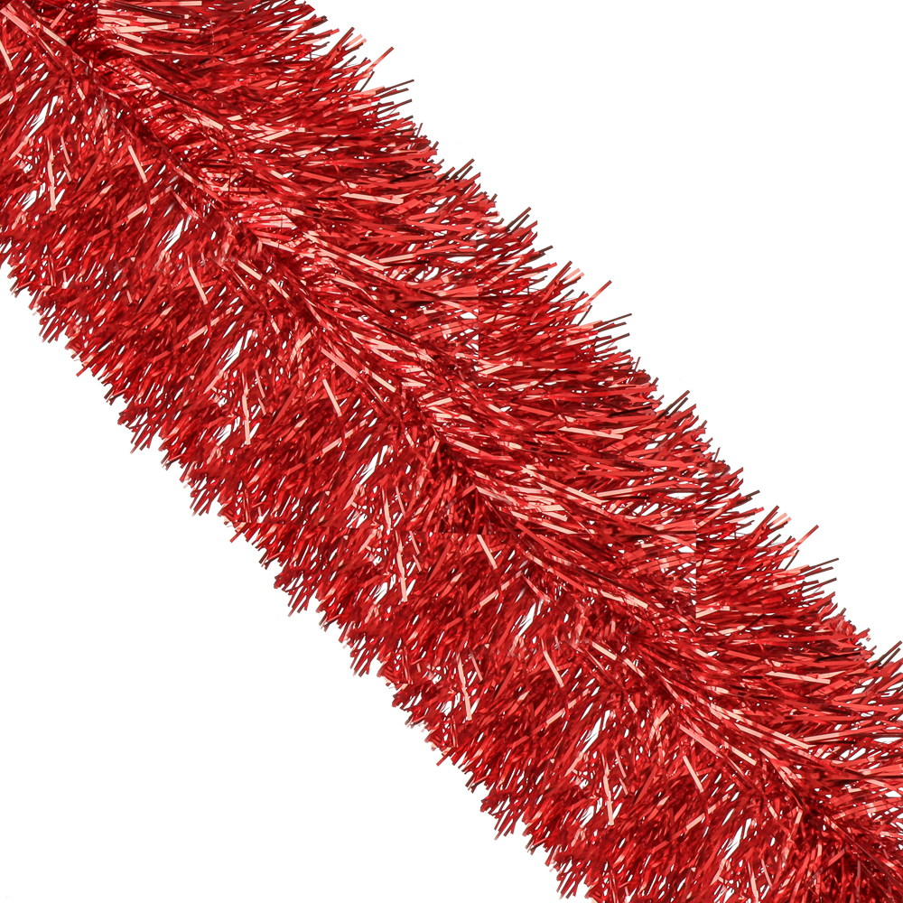 СНОУ БУМ Мишура Норка 13x200см, ПЭТ, красная, арт.№ 377-812