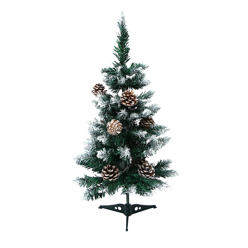 Ель искусственная с заснеженными кончиками и шишками 60см, 71 ветка, ПВХ, 26-24, арт.№ 385-420