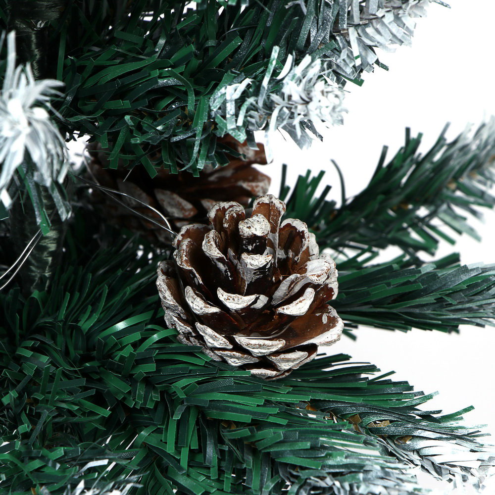 Ель искусственная с заснеженными кончиками и шишками 60см, 71 ветка, ПВХ, 26-24, арт.№ 385-420