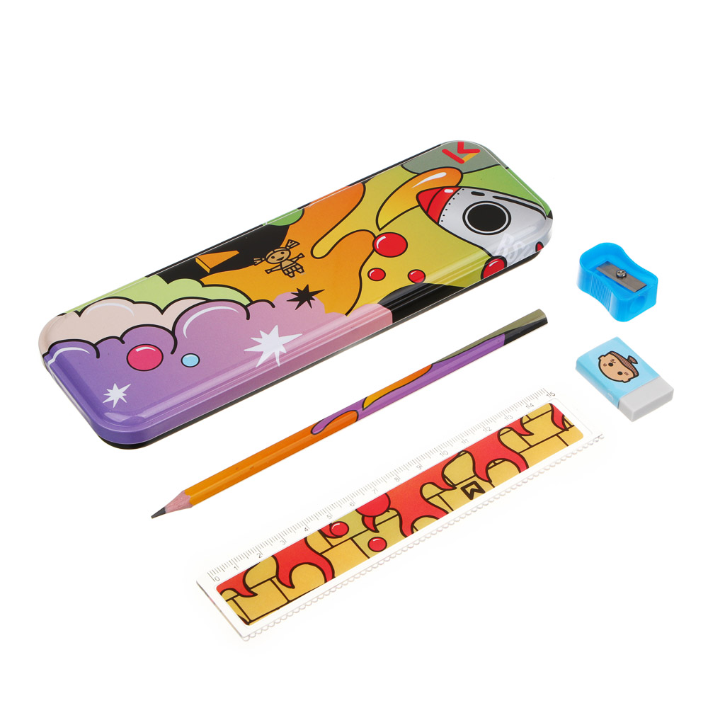 FLOMIK Набор канцелярский, 5 предметов, пластиковый кейс, арт.№ 234-049