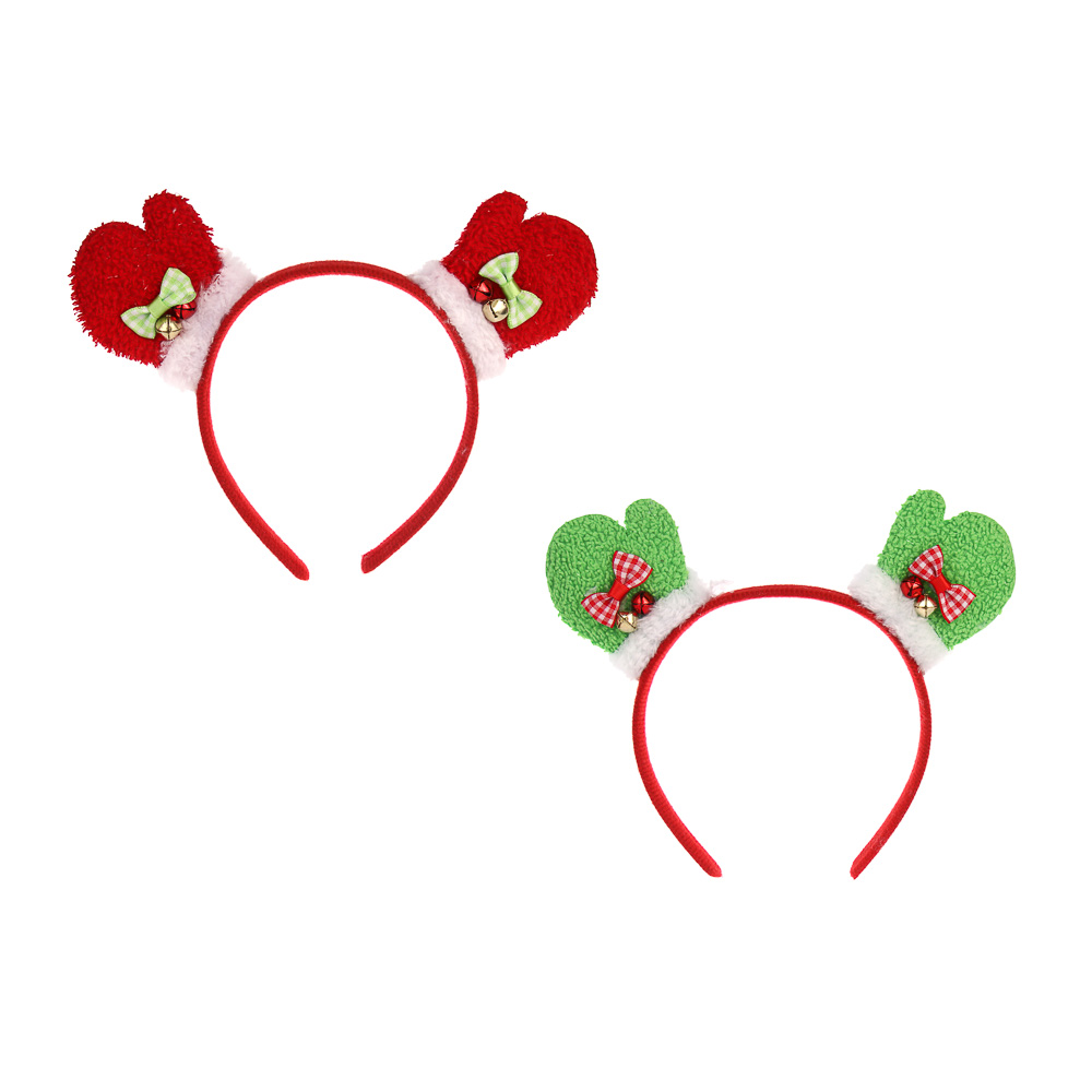 СНОУ БУМ Ободок новогодний с варежками, диаметр 11см, пластик, полиэстер, 2 дизайна, арт.№ 343-157