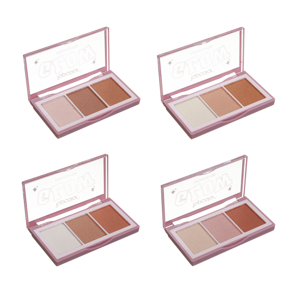 Хайлайтер палетка 3-х цветная тм Topcolor , 8,4 гр, TC4002, арт.№ 330-590