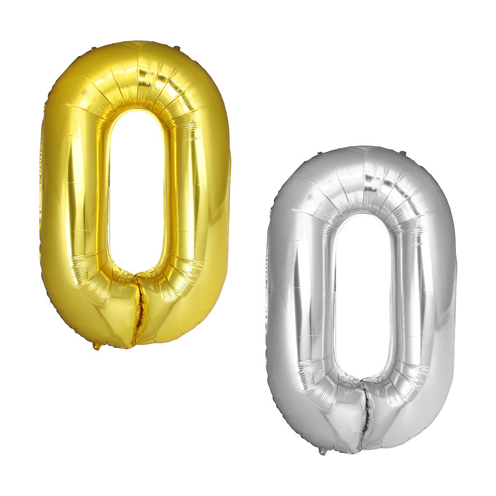 Шар воздушный фольгированный тм Fntastic "Цифра 0" 40", фольгированная пленка, 2 цвета, арт.№ 518-352
