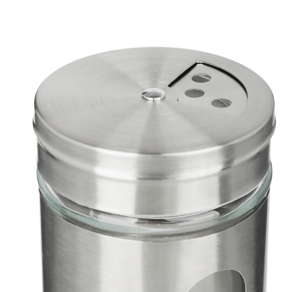 SATOSHI Набор для специй, 6шт. 15.4x15.4x16.1см, стекло, нерж.сталь, пластик, цвет серебро, арт.№ 828-336