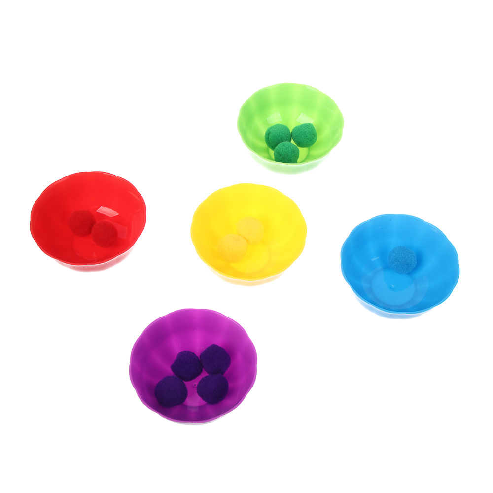 Развивающий набор ИГРОЛЕНД тарелочки, шарики, пинцет, PP, текстиль, 13х19х3см, арт.№ 262-552