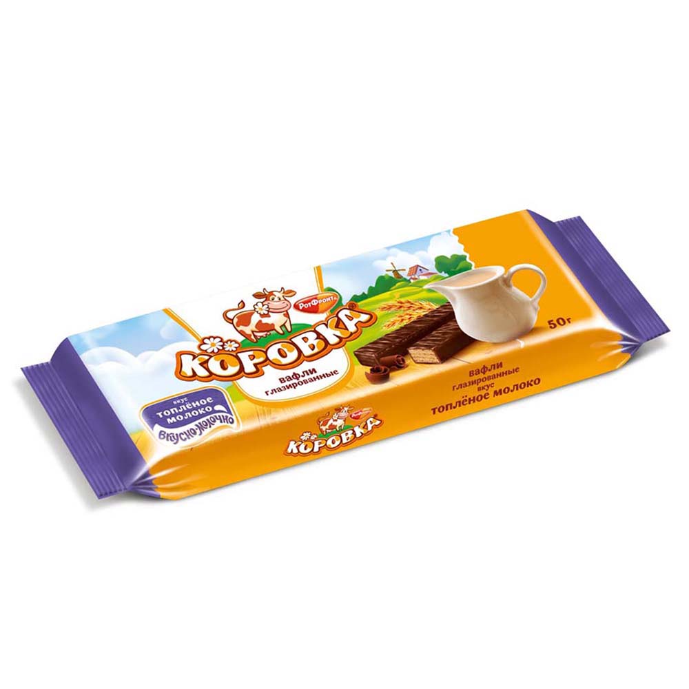 Вафли Коровка глазированные топленое молоко 50г, арт.№ 347-542
