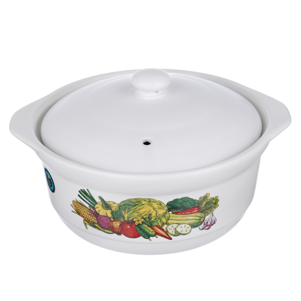 MILLIMI Аппетит Кастрюля керамическая с крышкой, 3 л, 2 дизайна, арт.№ 826-259