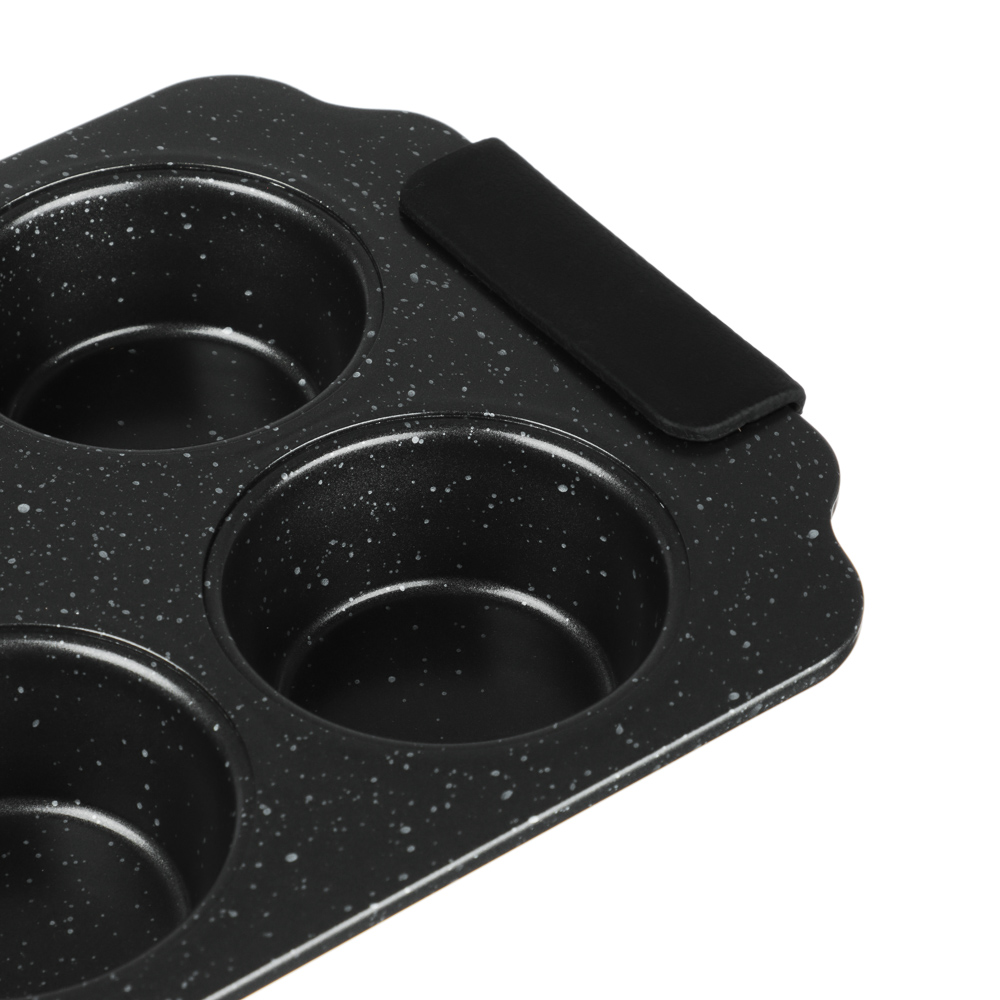 SATOSHI Лион Форма для выпечки 6 ячеек 30х18х3 см, антипригарное покрытие Мрамор, силиконовые ручки, арт.№ 849-254