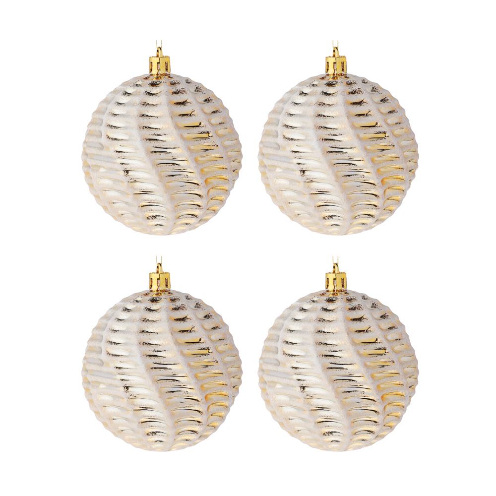 СНОУ БУМ Набор шаров 8 см, 4 шт, шампань 26-161, арт.№ 373-586