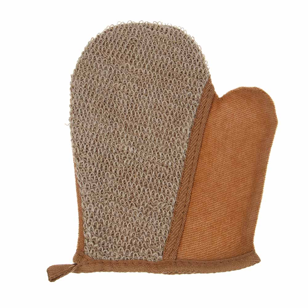 ЮL Набор ЭКО мочалка лента 68х10см, мочалка рукавица 22х18см, рами, хлопок,поролон, корица,МПБЭ24-01, арт.№ 361-141