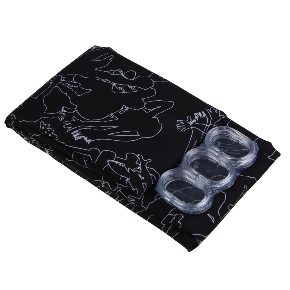 BY Русские Супергерои Шторка для ванной, с утяжелителем, полиэстер 90 г/м2, 180x180см, чёрная, арт.№ 461-625