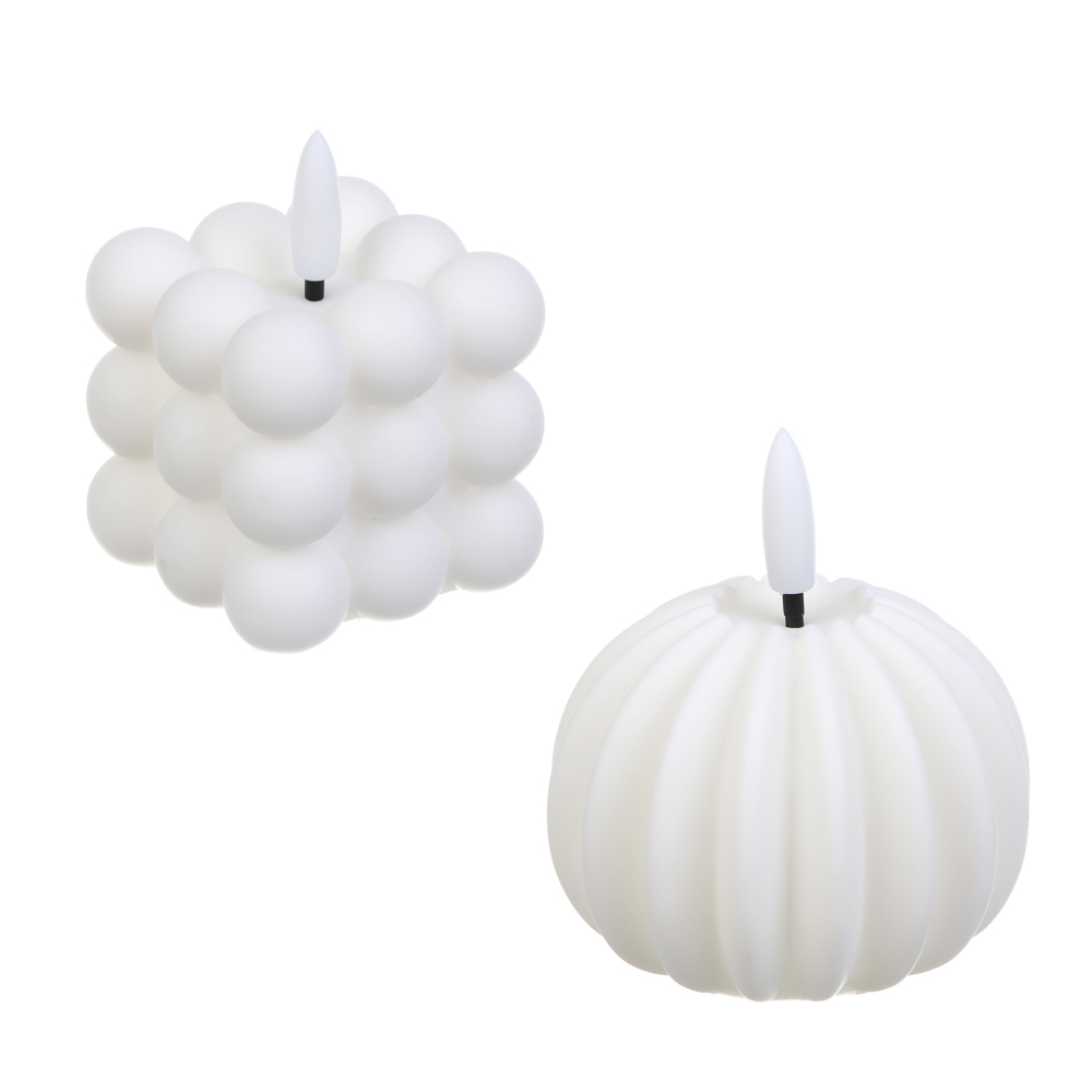 Светильник LED в форме свечи, 5,5-7х7,5-8см, 3хLR44, пластик, 2 вида, арт.№ 695-034