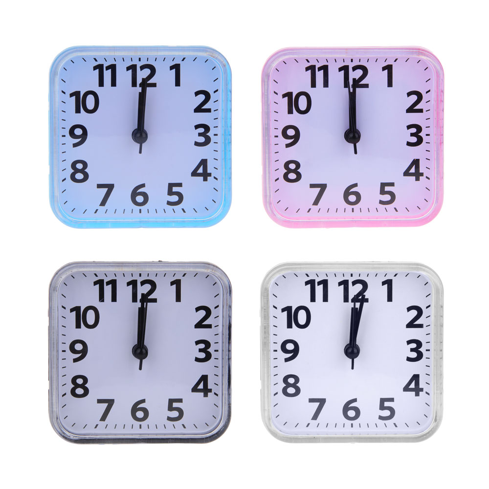 LADECOR CHRONO Будильник, 8,5х8,5х3,5см, 1xAA, пластик, 4 цвета, арт.№ 529-022