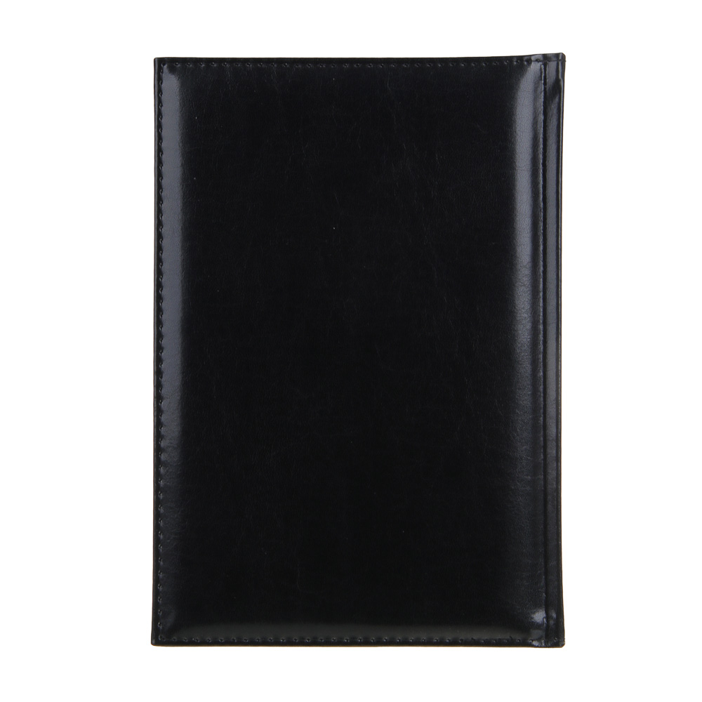 Ежедневник на 2024 "БИЗНЕС" А5, 352 стр., тв.обл.с поролоном, искусственная кожа, черный, арт.№ 572-130