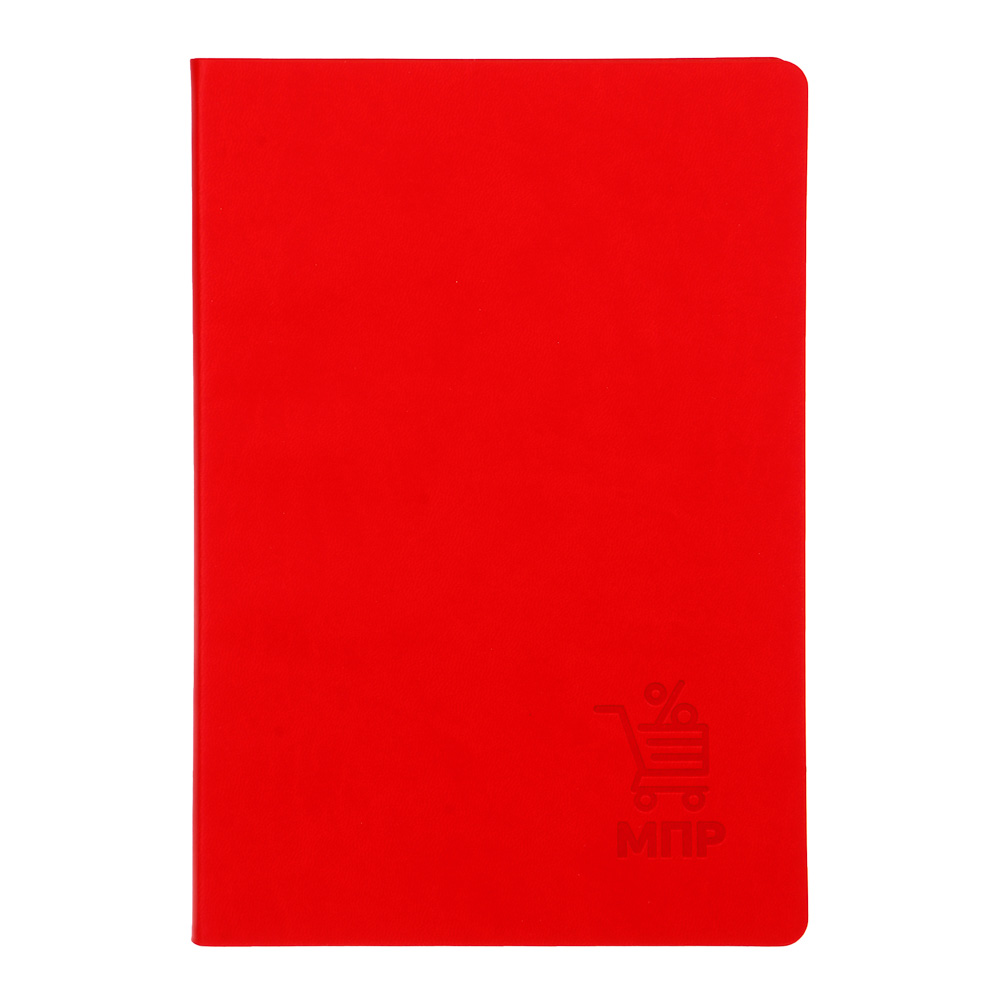 Бизнес - блокнот "МПР" А5, 192 стр., гибкая обл., иск.кожа "софт тач", белый срез, закладка, арт.№ 572-001