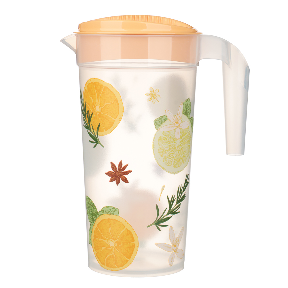 Кувшин 1,5л с крышкой, с декором, пластик — купить в МПР Кувшин 1,5л с крышкой, с декором, пластик, арт.№ 861-479