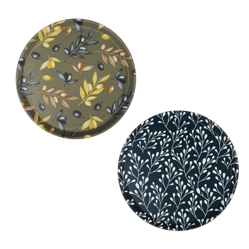 Поднос круглый с антискользящим покрытием Тоскана, d35,5см, 2 дизайна, арт.№ 862-446