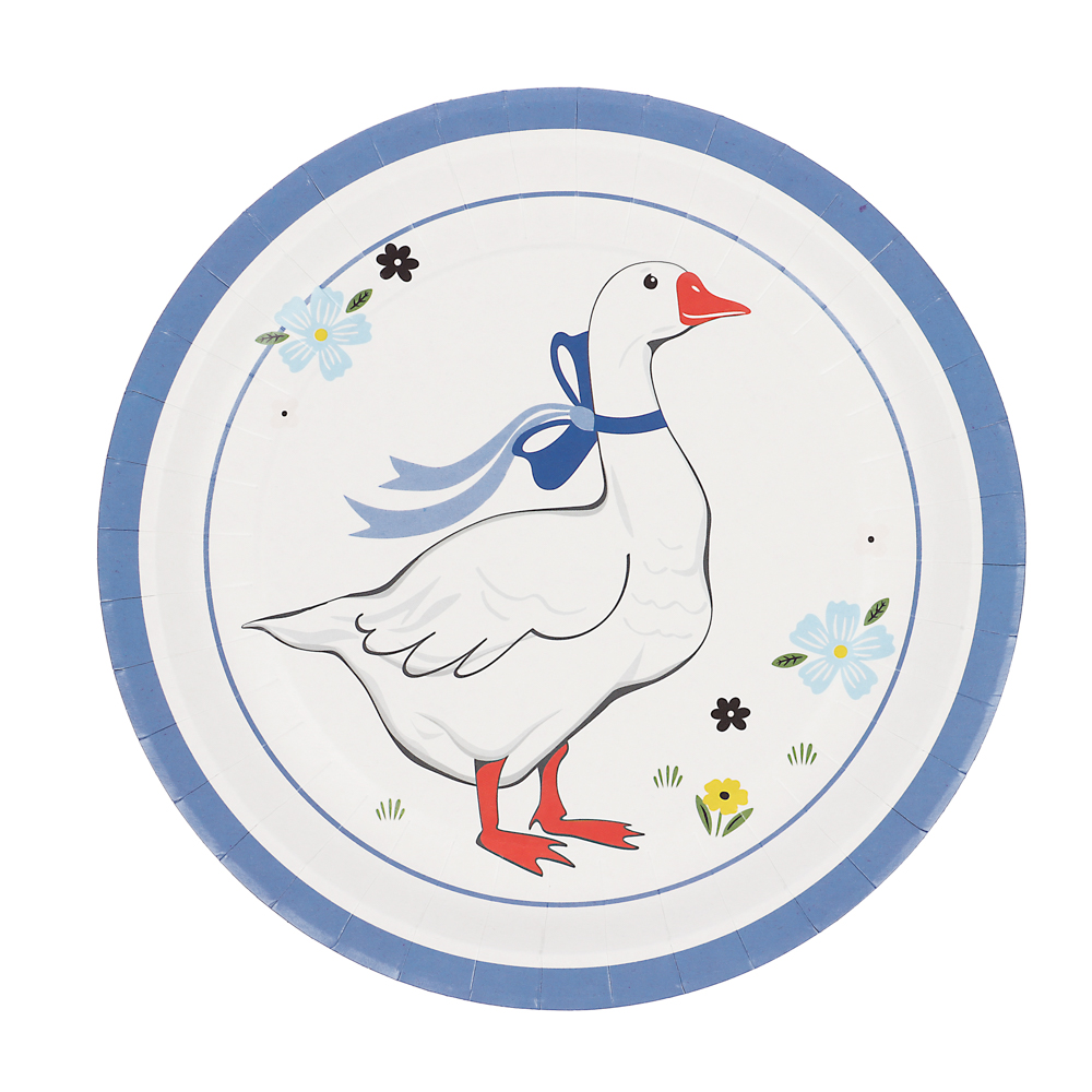 Набор бумажных тарелок Гуси-1, в т/у пленке, 6 шт d=230 мм, арт.№ 530-410