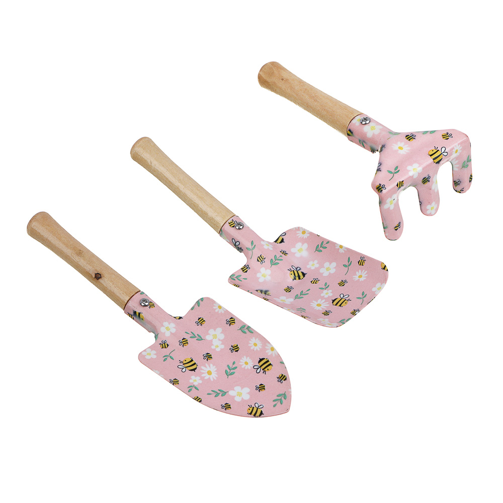 INBLOOM Набор садовых инструментов 3шт (рыхлитель 1 шт., лопатка 2 шт.), металл, дерево, арт.№ 181-096