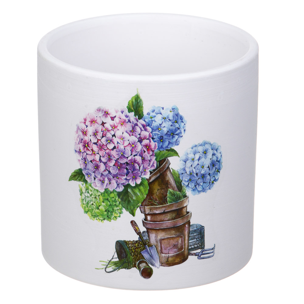 INBLOOM Кашпо Цветы 10х10см, керамика, арт.№ 164-356