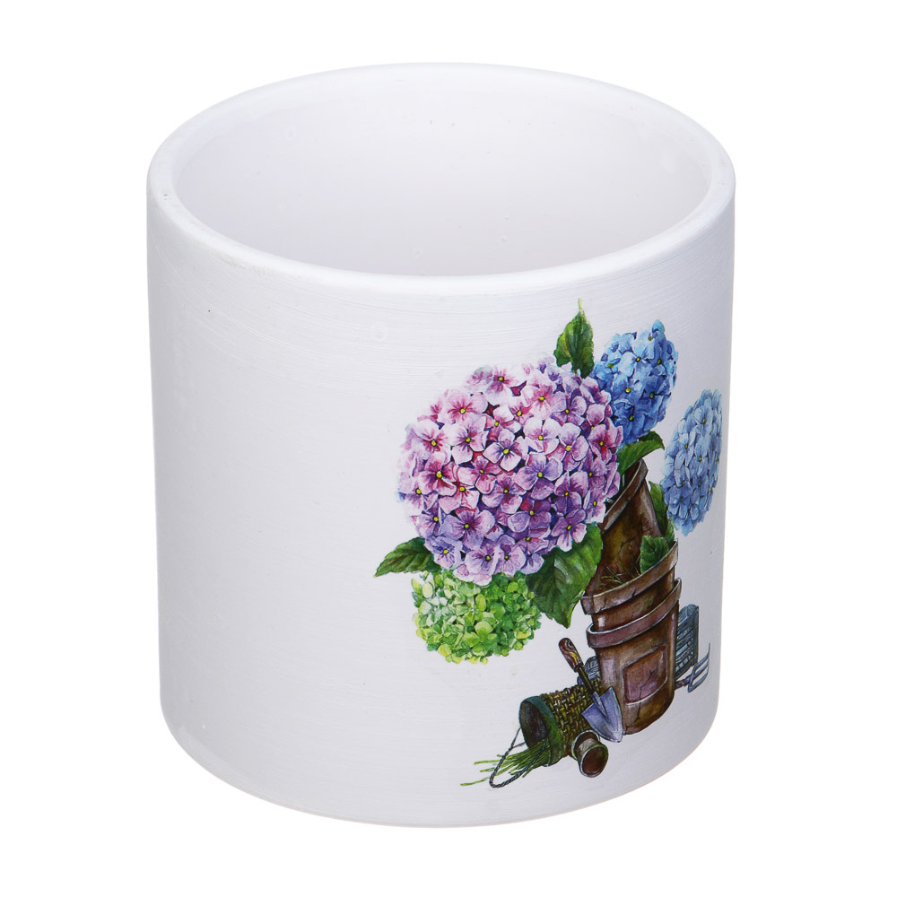 INBLOOM Кашпо Цветы 10х10см, керамика, арт.№ 164-356