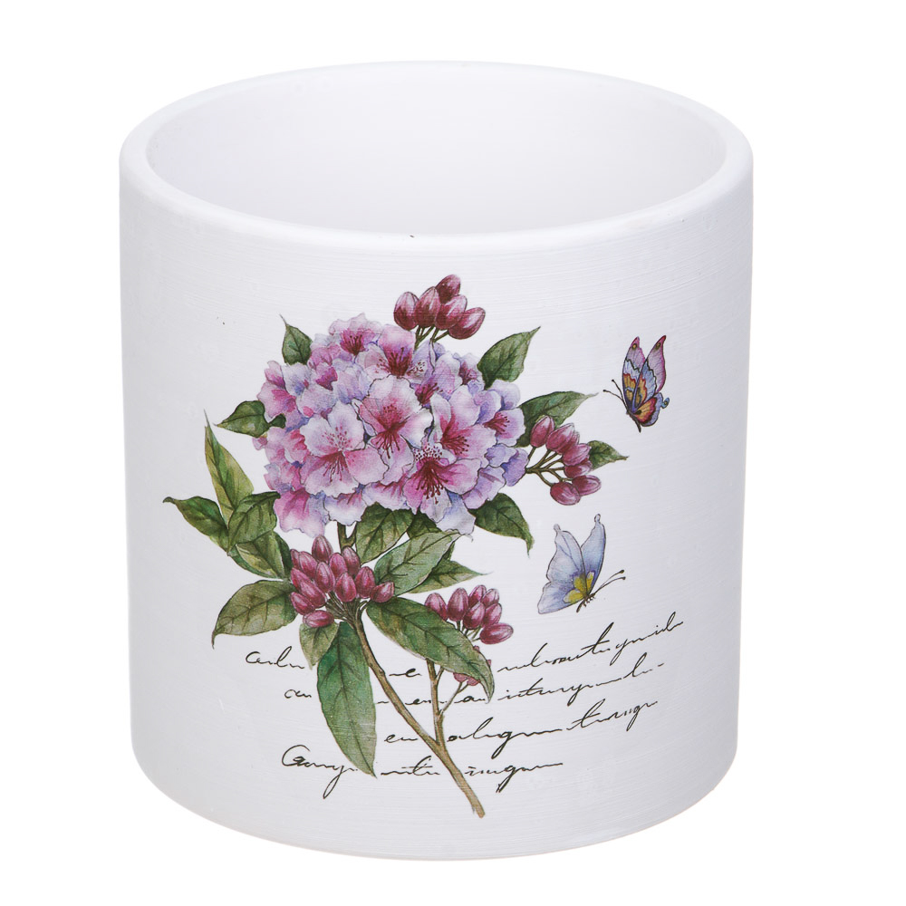 INBLOOM Кашпо Цветы 10х10см, керамика, арт.№ 164-356