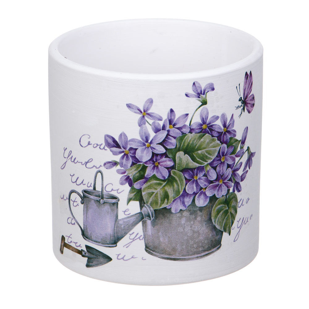 INBLOOM Кашпо Цветы 10х10см, керамика, арт.№ 164-356