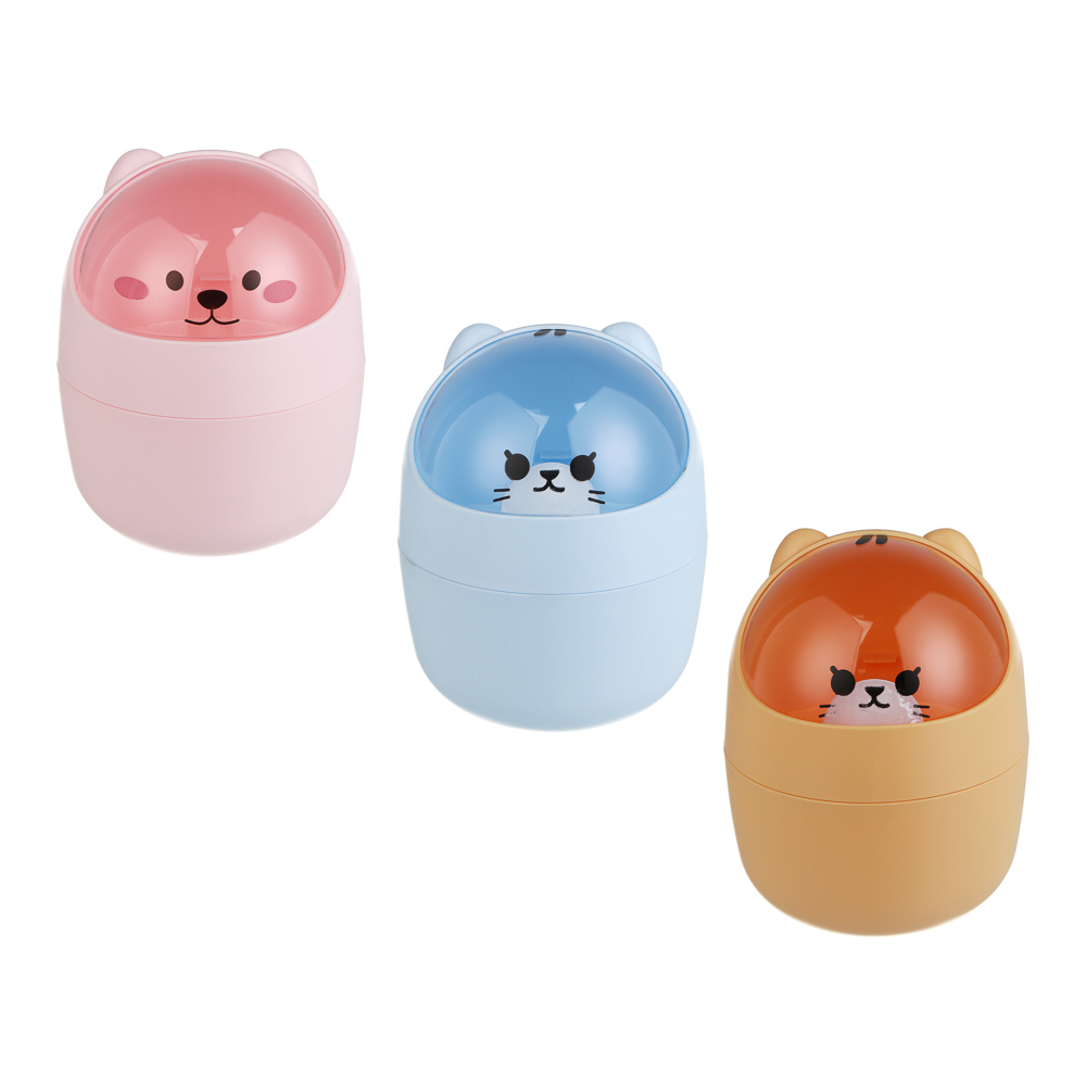 Контейнер настольный для мусора, 12,5х15,5 см, пластик, 3 диз., арт.№ 597-296