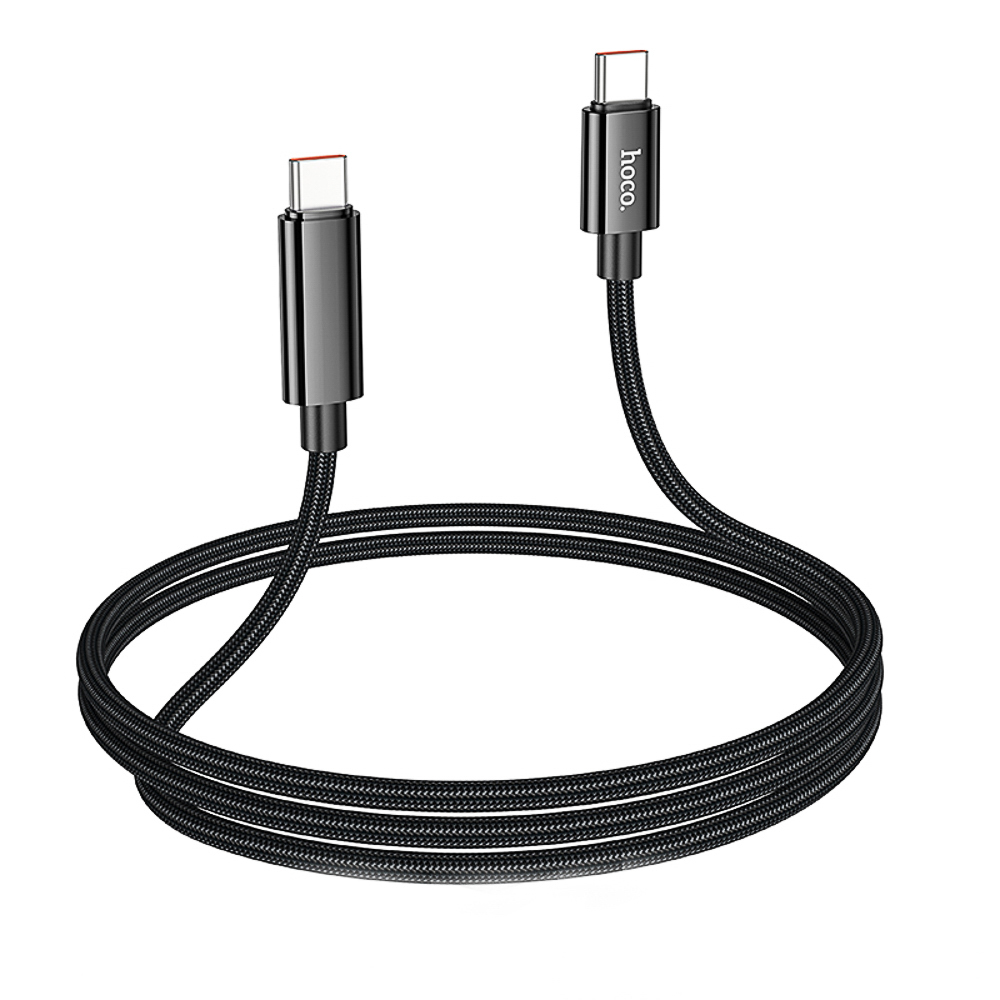 Кабель для зарядки Type C-Type C hoco. модель U125 Benefit, 100Вт, 1 м, с дисплеем, черный, арт.№ 931-573