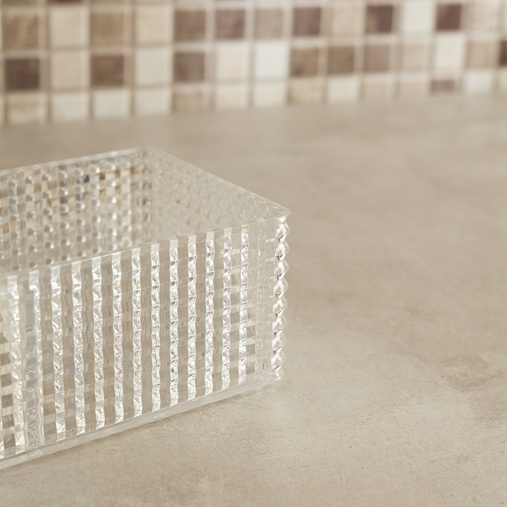 VETTA Органайзер для косметики универсальный CRYSTAL, полистирол, 16,5x8,5x5,3 см, 2 отдела, арт.№ 463-322