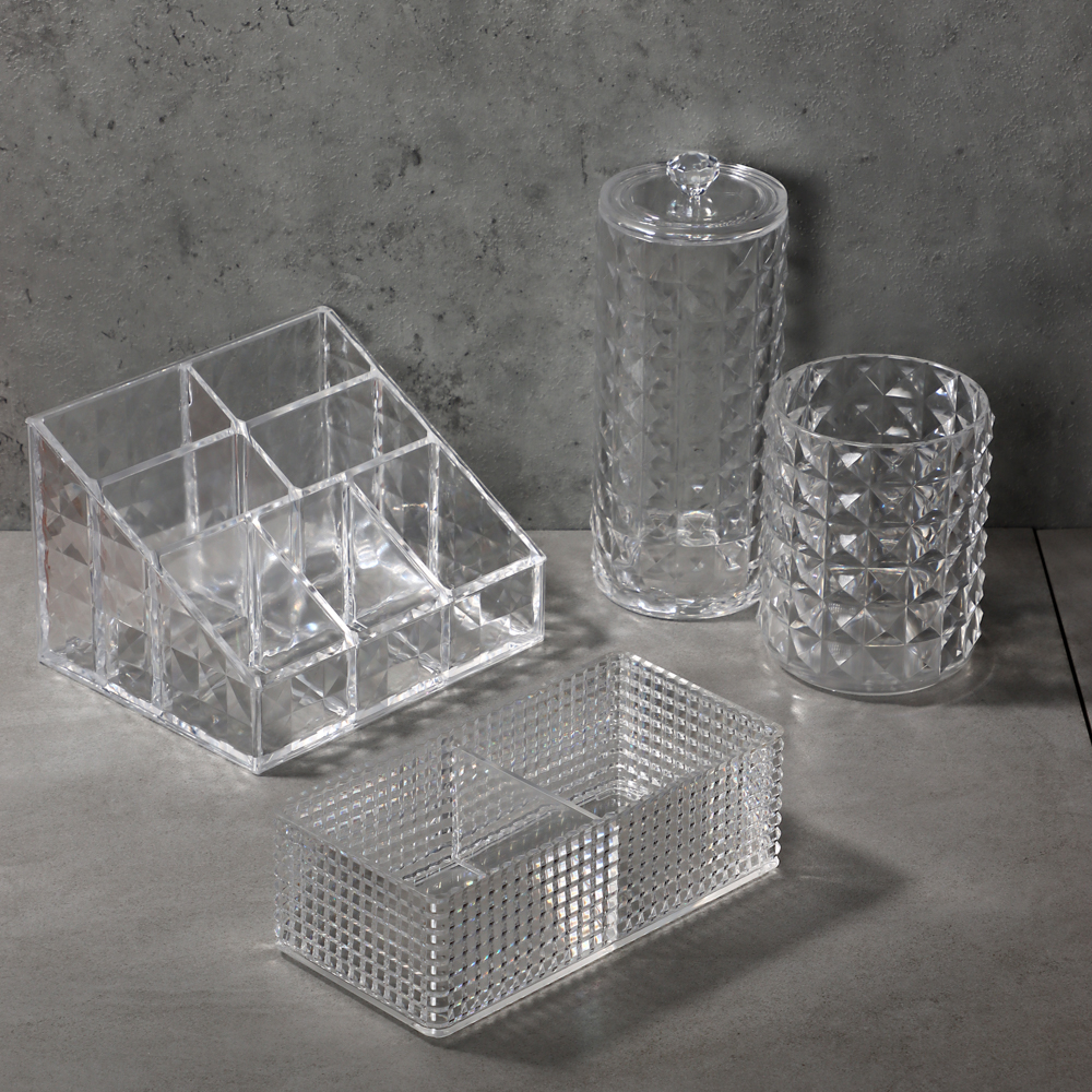 VETTA Органайзер для косметики универсальный CRYSTAL, полистирол, 16,5x8,5x5,3 см, 2 отдела, арт.№ 463-322