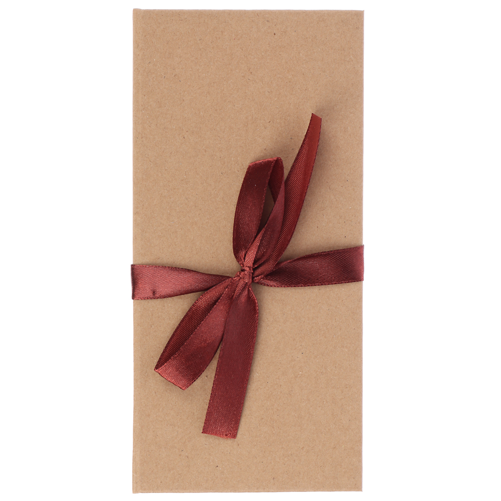 Подарочная коробка ДЛЯ ДЕНЕГ с бантом, крафт бумага, 172х83х16мм, арт.№ 207-229