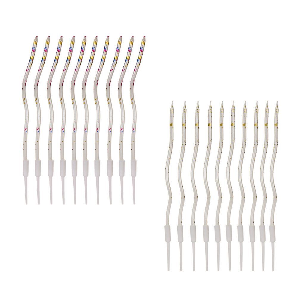 Набор витых свечей для торта тм Fntastic, 14,5 см, конфетти, парафин, 2 вида, арт.№ 506-256