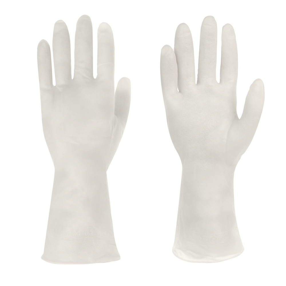 Перчатки хозяйственные ультра-прочные, тм VETTA, ПВХ, 60 гр, размер L, цвет белый, поливинилхлорид, арт.№ 447-067