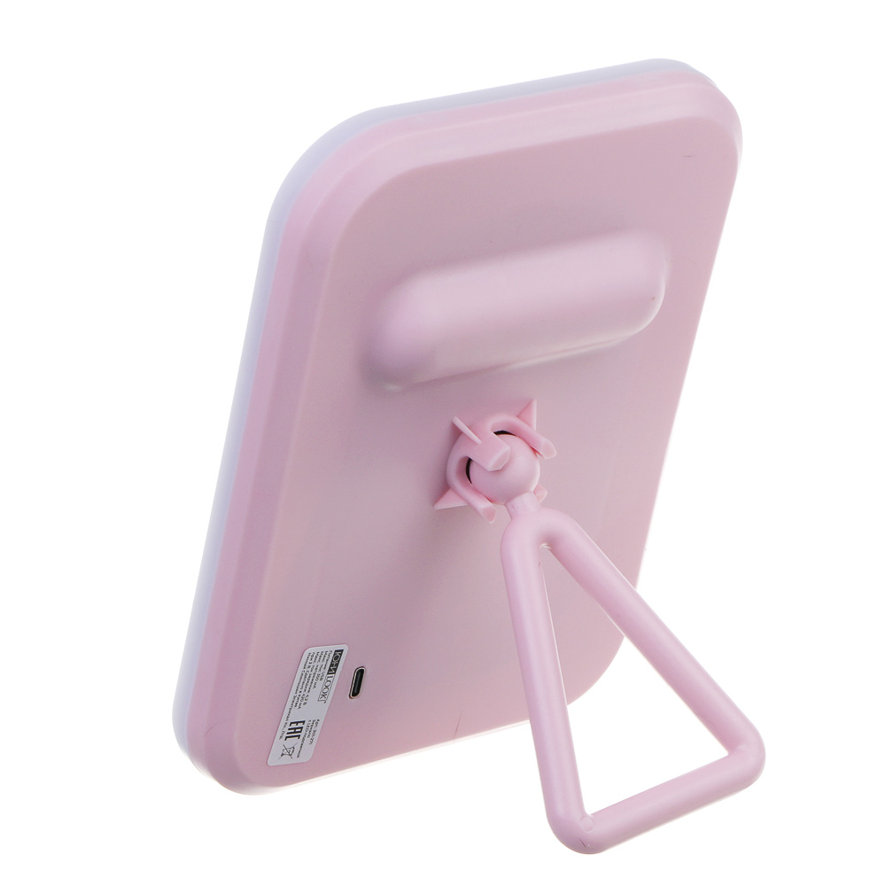 Зеркало настольное тм ЮL.  Аженто с LED подсветкой, полипропилен, стекло, 19,5х14,3см, 2 цвета, арт.№ 301-271