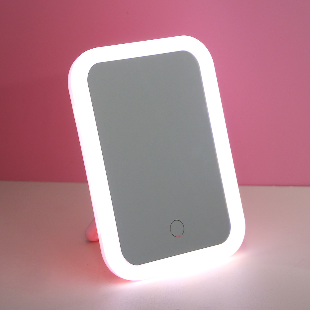 Зеркало настольное тм ЮL.  Аженто с LED подсветкой, полипропилен, стекло, 19,5х14,3см, 2 цвета, арт.№ 301-271