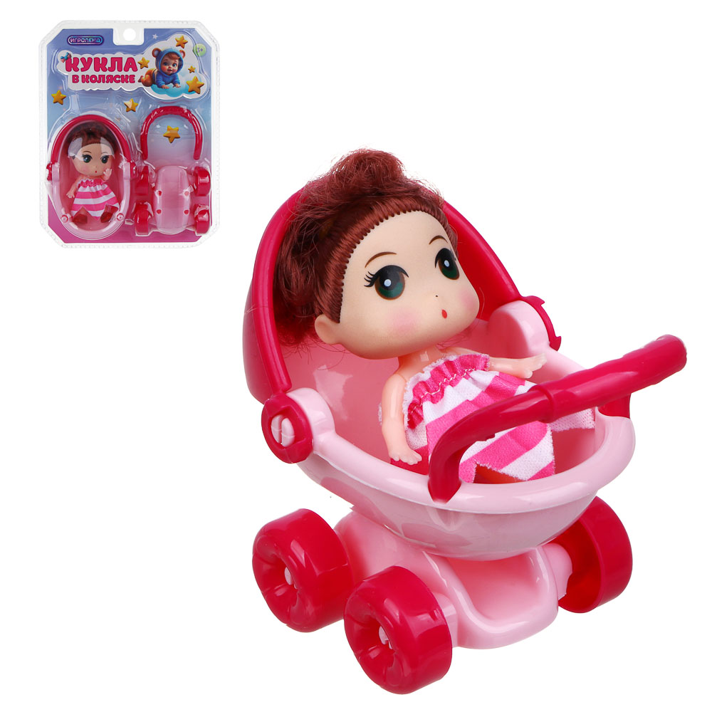 ИГРОЛЕНД Кукла в коляске, PP, PVC, 21х16,5х2 см, арт.№ 267-997