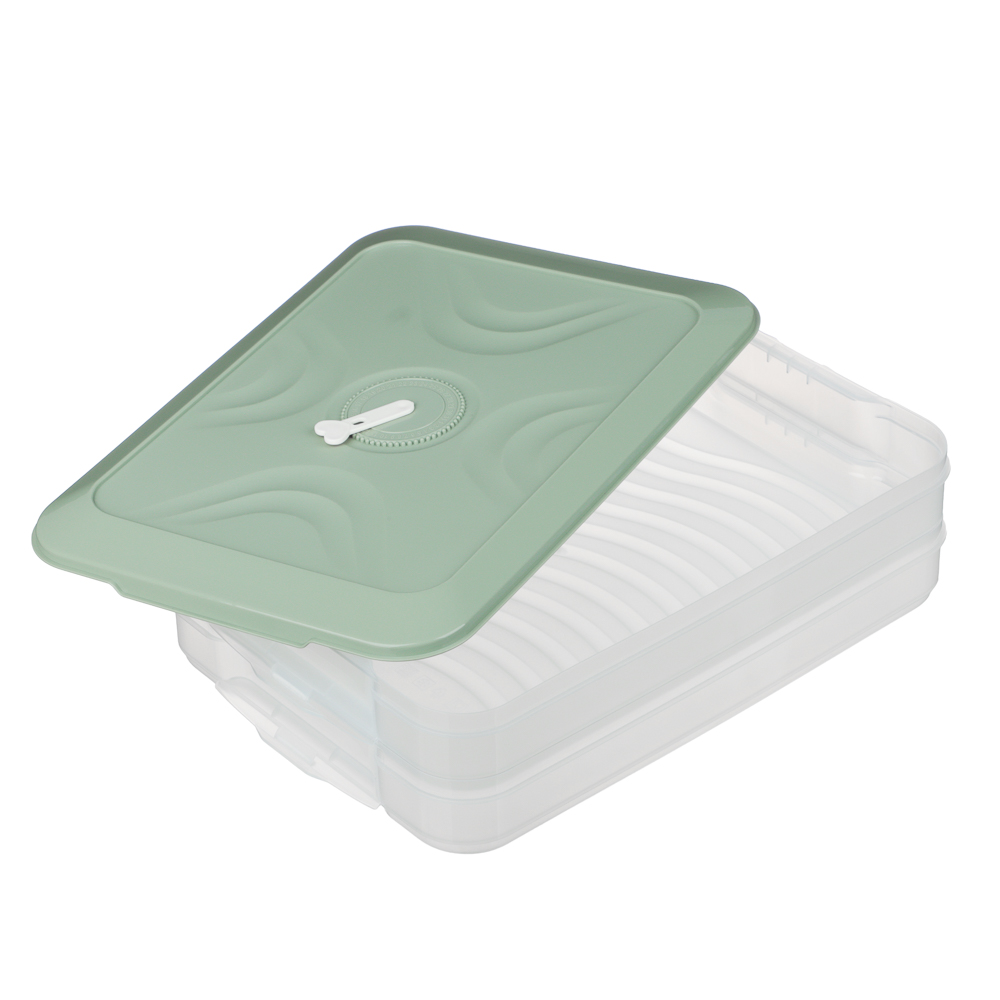 Контейнер для хранения и заморозки, 2 яруса, 30x20,5x8см, пластик, 2 цвета, арт.№ 861-534