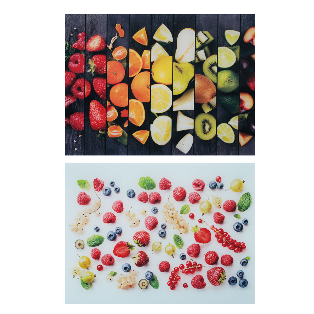 VETTA Ягодное ассорти Доска разделочная стеклянная, 30х40х0,4см, 2 дизайна, арт.№ 853-207