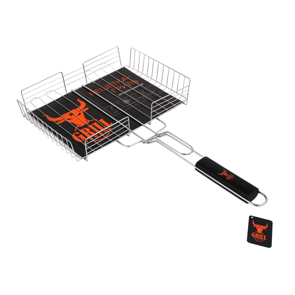Решетка гриль хром. тм GRILLBOOM, 23x29x6см, арт.№ 104-028